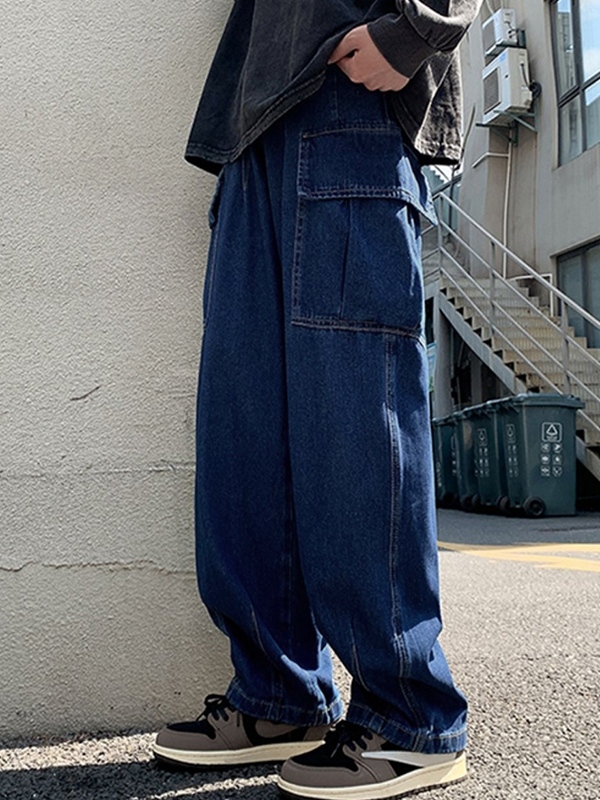 Men's Vintage Big Pocket Cargo Jeans-1