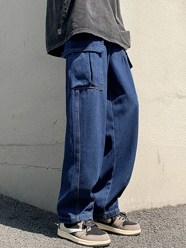 Men's Vintage Big Pocket Cargo Jeans-2