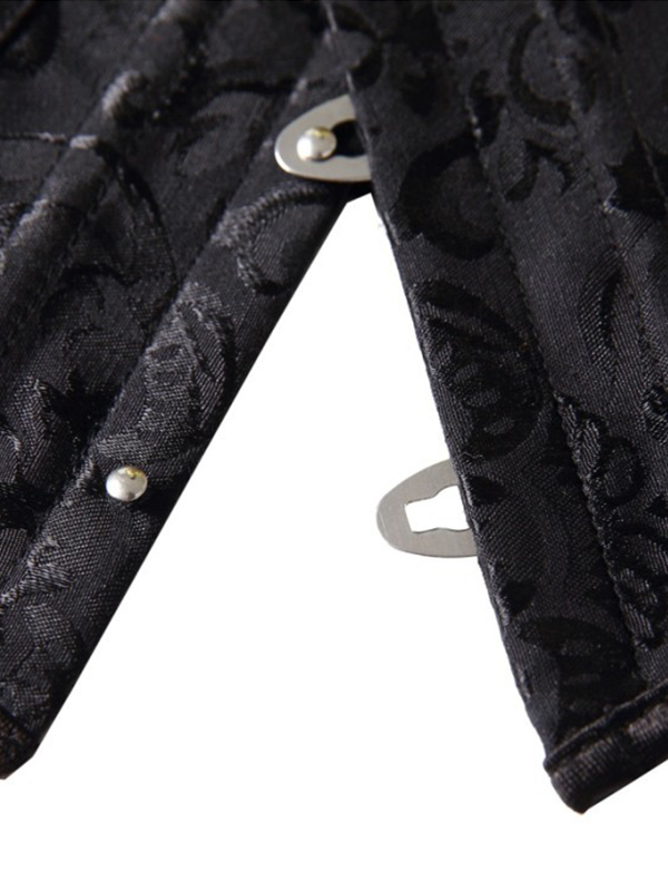Vintage Jacquard Tie Back Corset Top-3